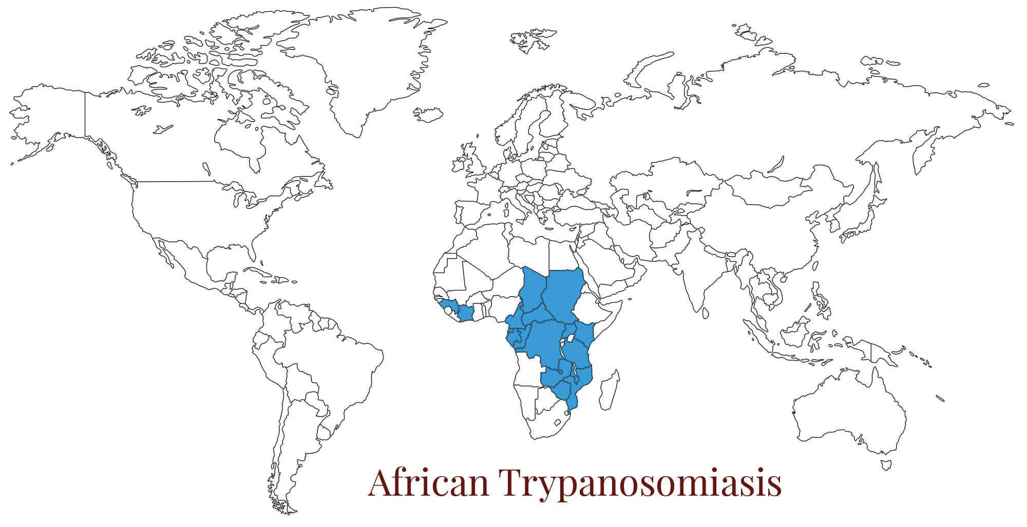 World map african trypanosomiasis