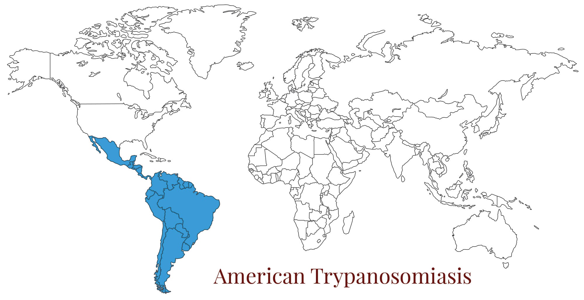 World map american trypanosomiasis