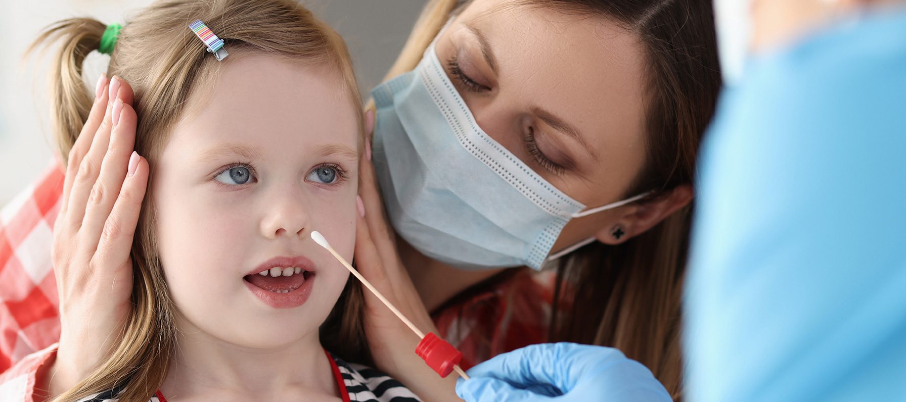 Child Tested for COVID-19 with Swab Nasal Swab
