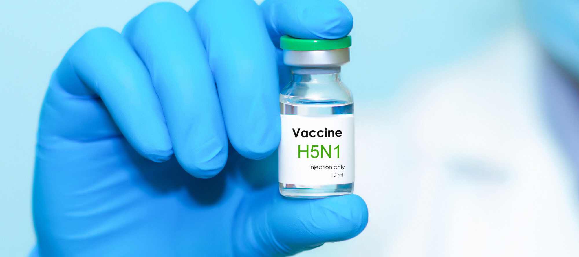 Vaccine vial labeled H5N1 virus